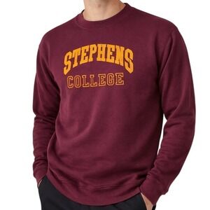 VTG 80s Velva Sheen Stephens College Sweatshirt M USA Burgundy Single Stitch